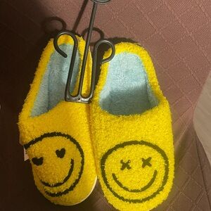 Yellow Smiley Face Slippers